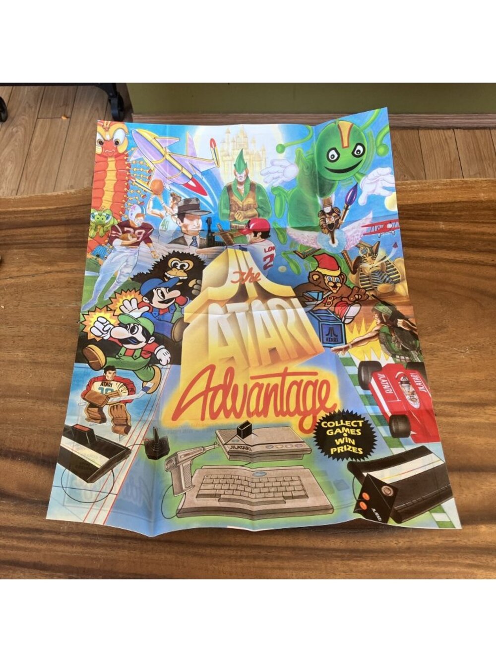 The Atari Advantage Vintage Atari Game Promo Fold Out Poster 1989 (17”x22”)